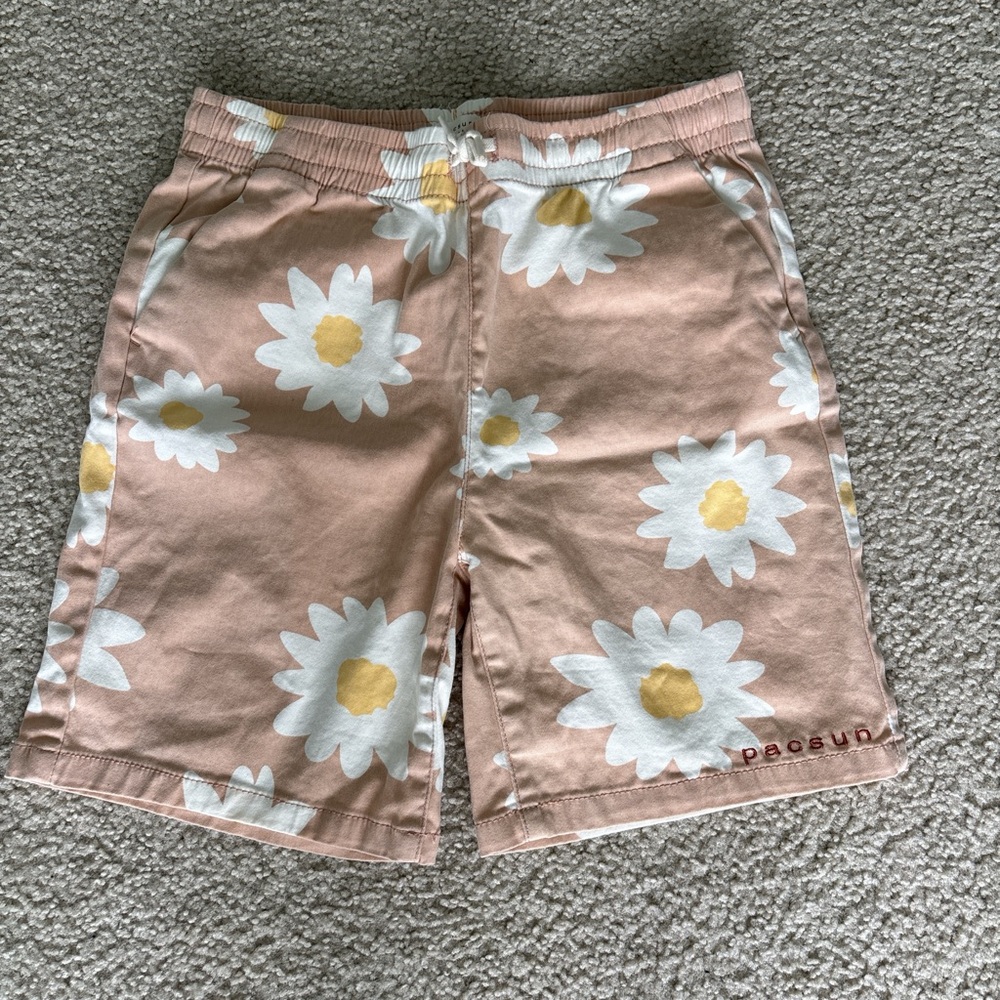 PacSun Kids Floral Shorts - Pink and White